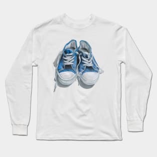 Blue Canvas Shoes Long Sleeve T-Shirt
